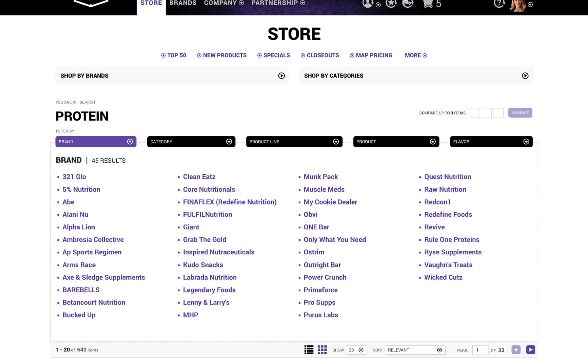 Simplified Product Filtering