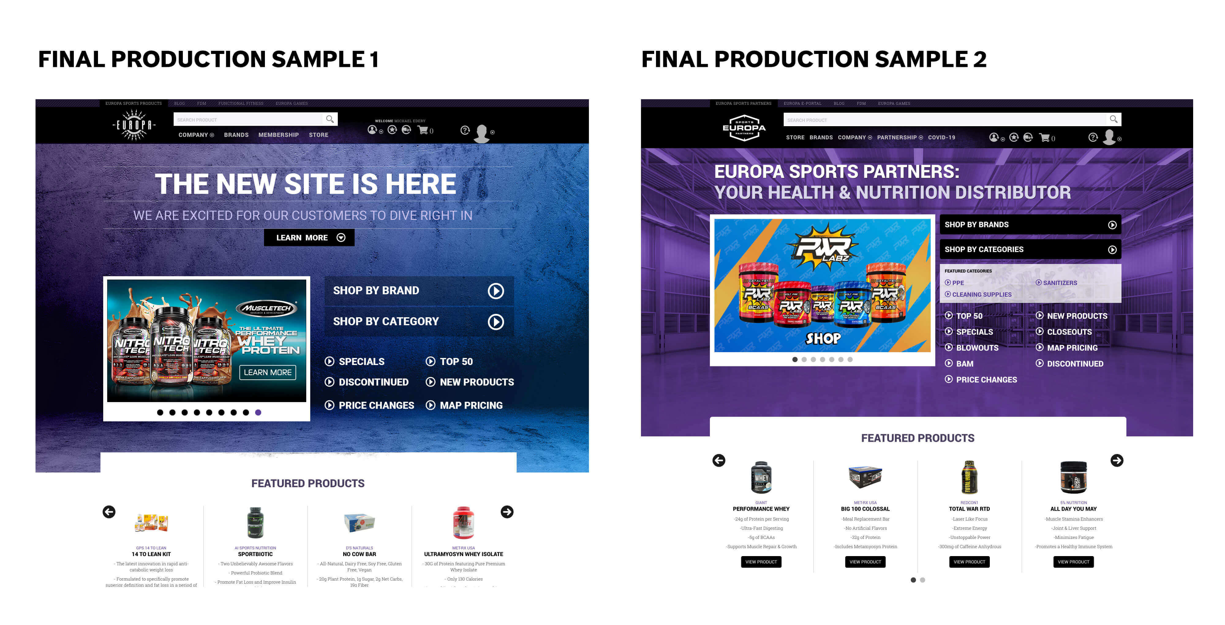 Two landing page design that were live for various time periods.