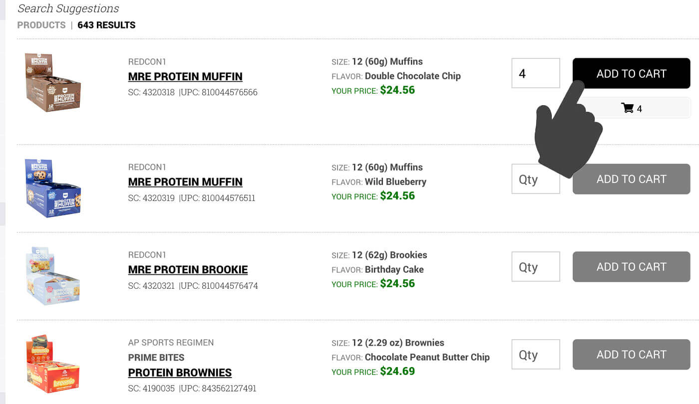 Add to Cart from Search Results