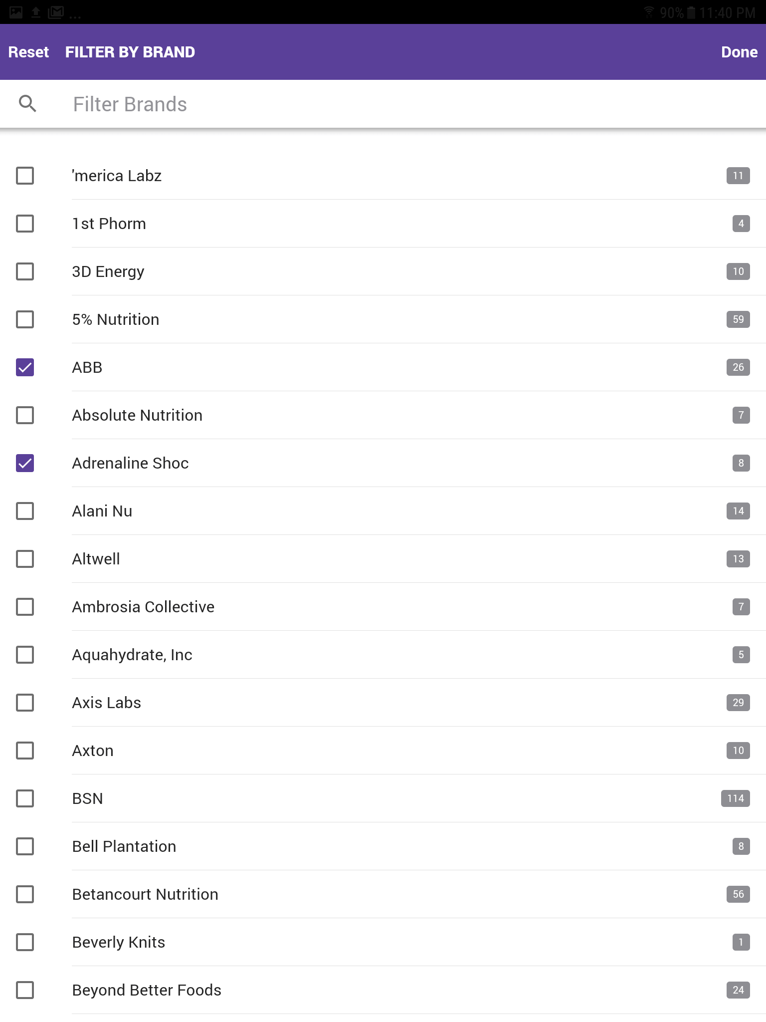 Filter and sort by brands select Image