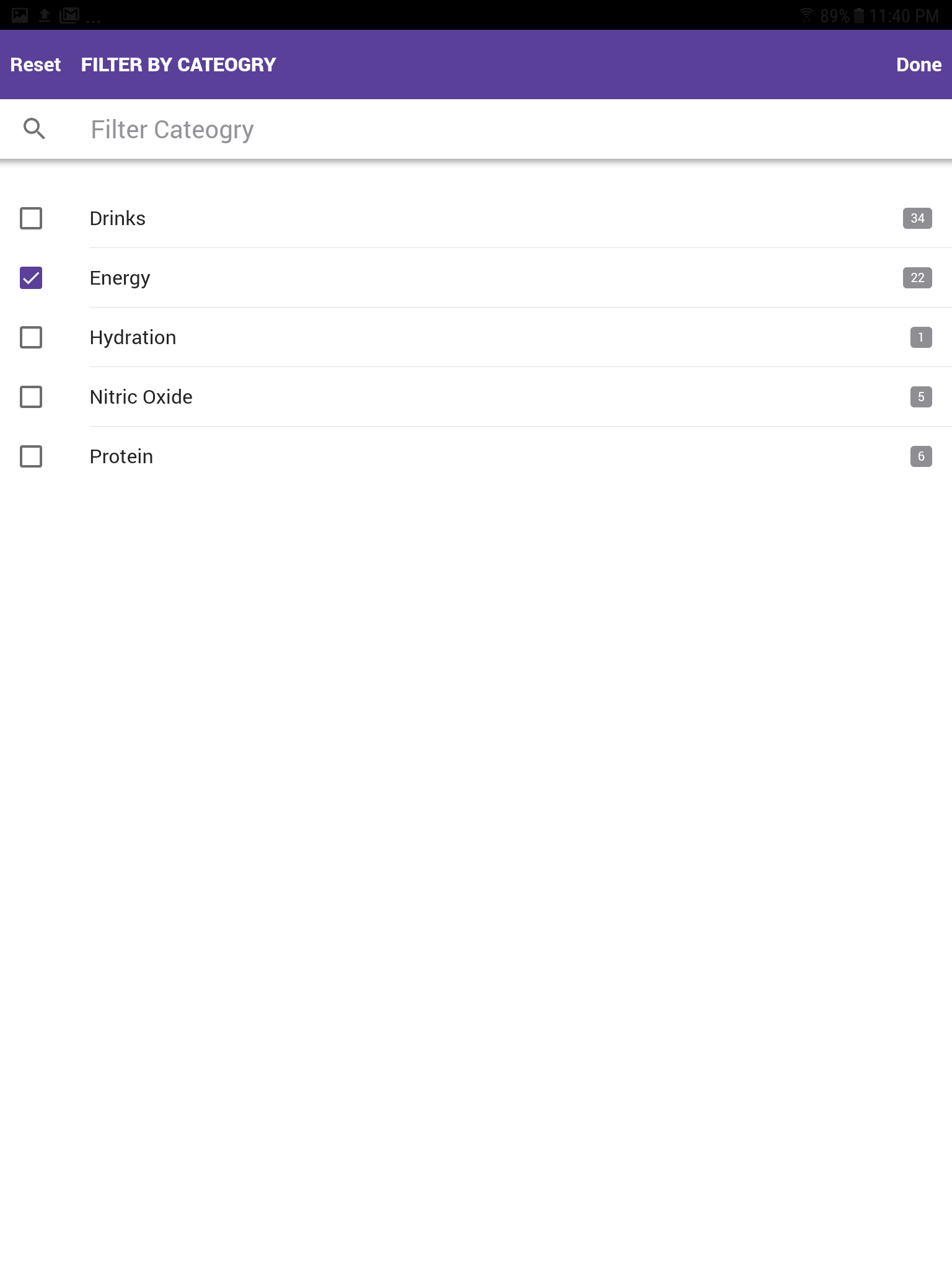 Filter and sort by categories select Image