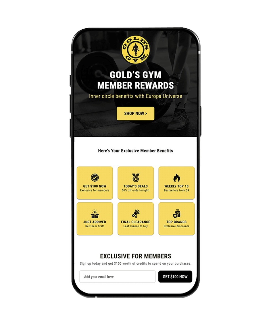 Gold's Gym Member Rewards Application