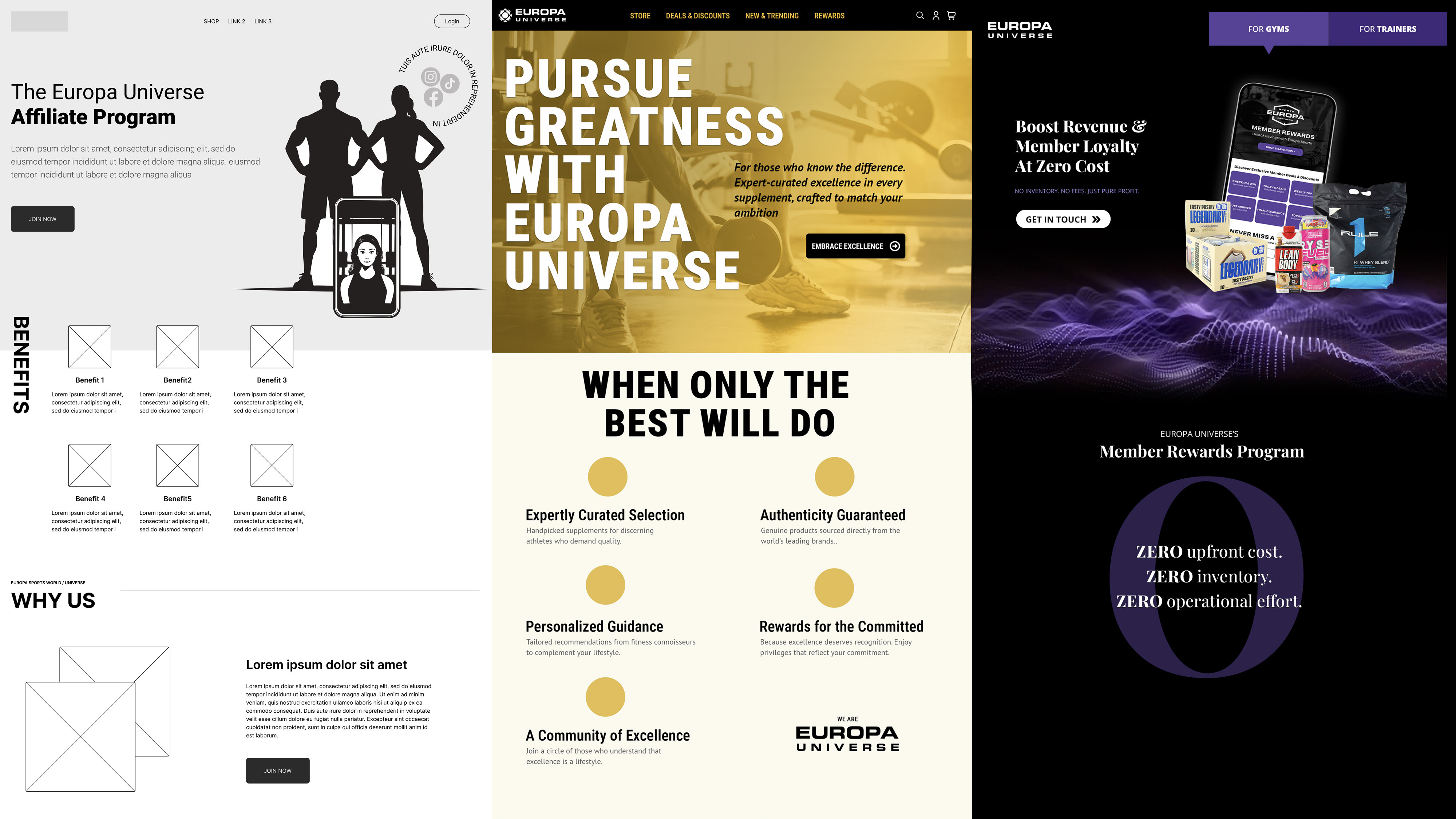 Lo-Fi & Hi-Fi Wire-frames for Marketing Pages  